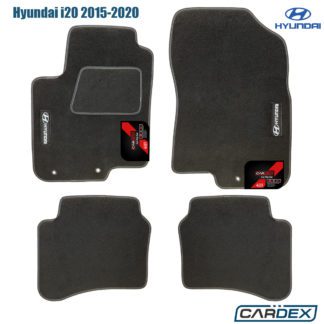 πατακια αυτοκινήτου hyundai i20 2η γενιά με λογοτυπο μαρκέ μοκέτα μαύρη ecoline cardex