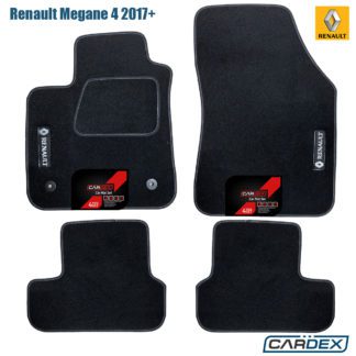 πατάκια renault megane 4 με λογοτυπο μαρκέ μοκέτα μαύρη με κουμπώματα ecoline cardex