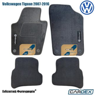 πατακια volkswagen tiguan μοκέτα ανθρακί μαρκέ velourtec με λογοτυπα cardex