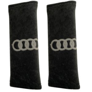 AUDI ΜΑΞΙΛΑΡΑΚΙΑ ΓΙΑ ΖΩΝΗ ΑΣΦΑΛΕΙΑΣ 21 X 7,5 cm ΣΕ ΜΑΥΡΟ ΧΡΩΜΑ ΜΕ ΓΚΡΙ LOGO – 2 ΤΕΜ.
