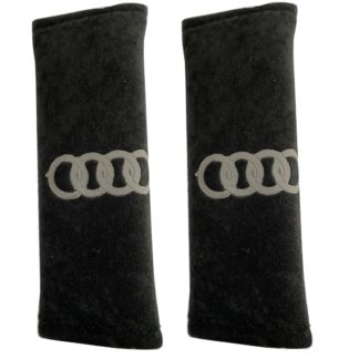 AUDI ΜΑΞΙΛΑΡΑΚΙΑ ΓΙΑ ΖΩΝΗ ΑΣΦΑΛΕΙΑΣ 21 X 7,5 cm ΣΕ ΜΑΥΡΟ ΧΡΩΜΑ ΜΕ ΓΚΡΙ LOGO - 2 ΤΕΜ.