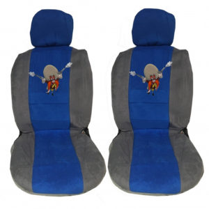 Ημικαλύμματα Καθισμάτων Αυτοκινήτου Πετσετέ Sam Γκρι-Μπλε Ζευ 4Τμχ