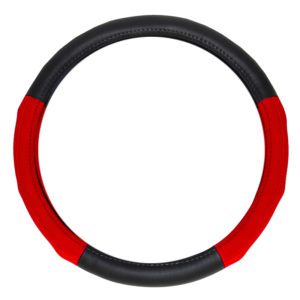 ΚΑΛΥΜΜΑ ΤΙΜΟΝΙΟΥ ΔΕΡΜΑ ΔΙΧΡΩΜΟ 38cm – ΜΑΥΡΟ/ΚΟΚΚΙΝΟ