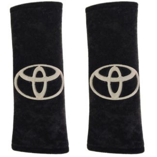 TOYOTA ΜΑΞΙΛΑΡΑΚΙΑ ΓΙΑ ΖΩΝΗ ΑΣΦΑΛΕΙΑΣ 21 X 7,5 cm ΣΕ ΜΑΥΡΟ ΧΡΩΜΑ ΜΕ ΓΚΡΙ LOGO - 2 ΤΕΜ.