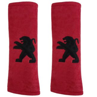 PEUGEOT ΜΑΞΙΛΑΡΑΚΙΑ ΓΙΑ ΖΩΝΗ ΑΣΦΑΛΕΙΑΣ 21 X 7,5 cm ΣΕ ΚΟΚΚΙΝΟ ΧΡΩΜΑ ΜΕ ΜΑΥΡΟ LOGO - 2 ΤΕΜ.