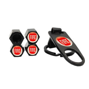 Καπάκια Βαλβίδων Αυτοκινήτου Με Μπρελόκ Fiat 5 Τεμάχια