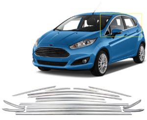 FORD FIESTA HB 5D 09+ TRIM ΠΑΡΑΘΥΡΩΝ  ΑΝΟΞΕΙΔΩΤΟ ΑΤΣΑΛΙ ΧΡΩΜΙΟ ​ S-DIZAYN – 16 TEM.