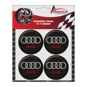 AUDI (LOGO ΚΑΙ ΟΛΟΓΡΑΦΩΣ) ΑΥΤΟΚΟΛΛΗΤΑ ΖΑΝΤΩΝ ΜΑΥΡΟ/ΚΟΚΚΙΝΟ ΣΜΑΛΤΟΥ 6 cm – 4 ΤΕΜ.