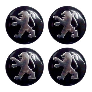 PEUGEOT ΤΑΠΕΣ ΚΕΝΤΡΟΥ ΖΑΝΤΑΣ ΜΑΥΡΟ/ΧΡΩΜΙΟ ΚΟΥΜΠΩΤΕΣ (ΕΣΩΤΕΡ. 56mm ΚΑΙ ΕΞΩΤΕΡ. 58mm) 4ΤΕΜ.