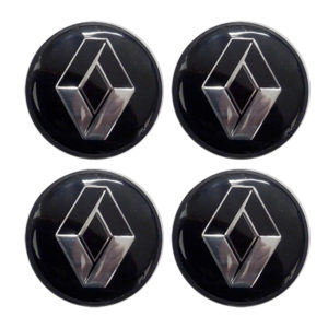 RENAULT ΤΑΠΕΣ ΚΕΝΤΡΟΥ ΖΑΝΤΑΣ ΜΑΥΡΟ/ΧΡΩΜΙΟ ΚΟΥΜΠΩΤΕΣ (ΕΣΩΤΕΡ. 56mm ΚΑΙ ΕΞΩΤΕΡ. 58mm) 4ΤΕΜ.