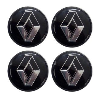 RENAULT ΤΑΠΕΣ ΚΕΝΤΡΟΥ ΖΑΝΤΑΣ ΜΑΥΡΟ/ΧΡΩΜΙΟ ΚΟΥΜΠΩΤΕΣ (ΕΣΩΤΕΡ. 56mm ΚΑΙ ΕΞΩΤΕΡ. 58mm) 4ΤΕΜ.