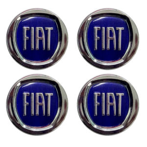 FIAT ΚΟΥΜΠΩΤΕΣ ΤΑΠΕΣ ΚΕΝΤΡΟΥ ΖΑΝΤΑΣ (ΜΠΛΕ/ΧΡΩΜΙΟ – ΕΣΩΤΕΡ. 43mm ΚΑΙ ΕΞΩΤΕΡ. 50mm) – 4 ΤΕΜ.