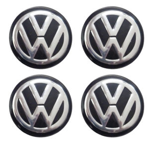 VW ΤΑΠΕΣ ΚΕΝΤΡΟΥ ΖΑΝΤΑΣ ΜΑΥΡΟ/ΧΡΩΜΙΟ ΚΟΥΜΠΩΤΕΣ (ΕΣΩΤΕΡ. 56mm ΚΑΙ ΕΞΩΤΕΡ. 58mm) 4ΤΕΜ.