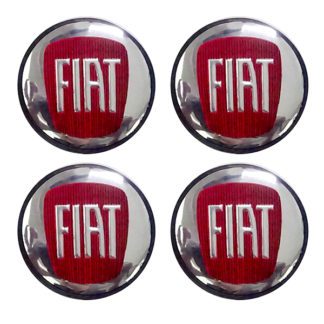 FIAT ΚΟΥΜΠΩΤΕΣ ΤΑΠΕΣ ΚΕΝΤΡΟΥ ΖΑΝΤΑΣ (ΚΟΚΚΙΝΟ/ΧΡΩΜΙΟ - ΕΣΩΤΕΡ. 56mm ΚΑΙ ΕΞΩΤΕΡ. 58mm) - 4 ΤΕΜ.