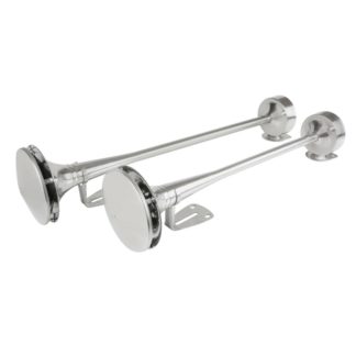 ΚΟΡΝΑ ΔΙΠΛΗ ΠΝΕΥΜΑΤΙΚΗ 118dB 24V 58+64cm ΜΕ ΒΑΣΕΙΣ ΣΤΗΡΙΞΗΣ