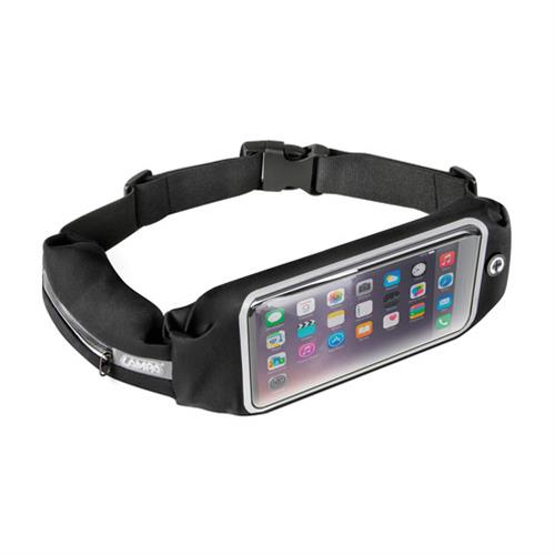 ΤΣΑΝΤΑΚΙ ΜΕΣΗΣ SPORT POUCH ΜΕ ΔΙΠΛΗ ΘΗΚΗ ΚΙΝΗΤΟΥ ΑΔΙΑΒΡΟΧΟ ΜΑΥΡΟ