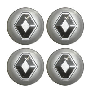 RENAULT ΤΑΠΕΣ ΚΕΝΤΡΟΥ ΖΑΝΤΑΣ ΓΚΡΙ/ΧΡΩΜΙΟ ΚΟΥΜΠΩΤΕΣ (ΜΕ ΜΙΚΡΟ ΣΗΜΑ) 4ΤΕΜ.