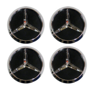 ΤΑΠΕΣ ΚΕΝΤΡΟΥ ΖΑΝΤΑΣ MERCEDES ΧΡΩΜΙΟ/ΜΑΥΡΟ ΚΟΥΜΠΩΤΕΣ 4ΤΕΜ.