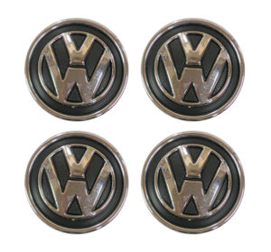 ΤΑΠΕΣ ΚΕΝΤΡΟΥ ΖΑΝΤΑΣ VW ΧΡΩΜΙΟ/ΜΑΥΡΟ ΚΟΥΜΠΩΤΕΣ 4ΤΕΜ.