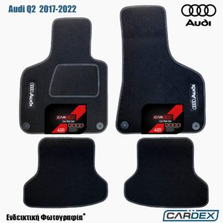 πατάκια αυτοκινήτου audi q2 2017+ μαυρα μαρκέ μοκέτα ecoline cardex