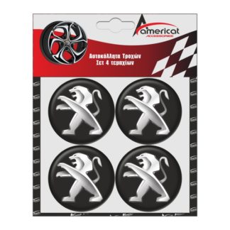 PEUGEOT ΑΥΤΟΚΟΛΛΗΤΑ ΖΑΝΤΩΝ ΜΑΥΡΑ ΣΜΑΛΤΟΥ 6 cm - 4 ΤΕΜ.