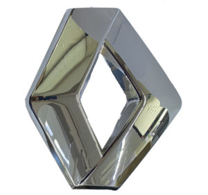 RENAULT ΣΗΜΑ 3D ΚΑΠΩ ΧΡΩΜΙΟΥ ΚΟΥΜΠΩΤΟ ΠΛΑΣΤΙΚΟ 19,8×15,3cm orig.628909470R ​- 1 ΤΕΜ.