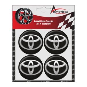 TOYOTA ΑΥΤΟΚΟΛΛΗΤΑ ΣΗΜΑΤΑ ΖΑΝΤΩΝ 6 cm ΜΑΥΡΟ/ΧΡΩΜΙΟ ΜΕ ΕΠΙΚΑΛΥΨΗ ΣΜΑΛΤΟΥ  – 4 ΤΕΜ.