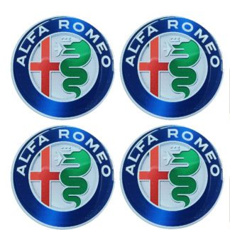 ALFA ROMEO ΑΥΤΟΚΟΛΛΗΤΑ ΣΗΜΑΤΑ ΖΑΝΤΩΝ 6 cm ΜΠΛΕ/ΧΡΩΜΙΟ ΜΕ ΕΠΙΚΑΛΥΨΗ ΣΜΑΛΤΟΥ - 4 ΤΕΜ.