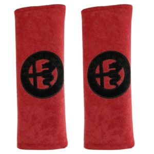 ALFA ROMEO ​ΜΑΞΙΛΑΡΑΚΙΑ ΓΙΑ ΖΩΝΗ ΑΣΦΑΛΕΙΑΣ 21 X 7,5 cm ΣΕ ΚΟΚΚΙΝΟ ΧΡΩΜΑ ΜΕ ΜΑΥΡΟ LOGO – 2 ΤΕΜ.