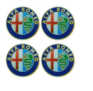 ALFA ROMEO ΑΥΤΟΚΟΛΛΗΤΑ ΣΗΜΑΤΑ ΖΑΝΤΩΝ 7,2 cm ΜΠΛΕ/ΧΡΥΣΟ ΜΕ ΕΠΙΚΑΛΥΨΗ ΣΜΑΛΤΟΥ  – 4 ΤΕΜ.