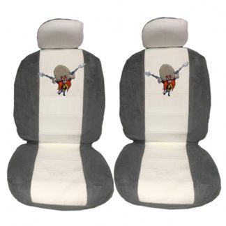 Ημικαλύμματα Καθισμάτων Αυτοκινήτου Πετσετέ Sam Γκρι-Άσπρο Ζευ 4Τμχ