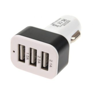 Φορτιστής Αναπτήρα Αυτοκινήτου Amio (01027) Με Καπάκι PC-03 Με 3 USB Λευκό 1Τμχ