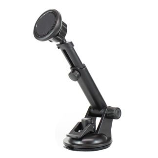 Βάση Κινητού Αυτοκινήτου Μαύρη Μαγνητική Με Ρυθμιζόμενο Βραχίωνα 10-15.5 cm Και Βεντούζα Λογότυπο Feral