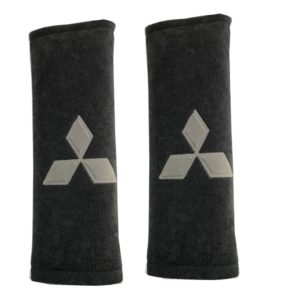 MITSUBISHI ΜΑΞΙΛΑΡΑΚΙΑ ΓΙΑ ΖΩΝΗ ΑΣΦΑΛΕΙΑΣ 21 X 7,5 cm ΣΕ ΜΑΥΡΟ ΧΡΩΜΑ ΜΕ ΓΚΡΙ LOGO – 2 ΤΕΜ.