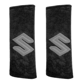 SUZUKI ΜΑΞΙΛΑΡΑΚΙΑ ΓΙΑ ΖΩΝΗ ΑΣΦΑΛΕΙΑΣ 21 X 7,5 cm ΣΕ ΜΑΥΡΟ ΧΡΩΜΑ ΜΕ ΓΚΡΙ LOGO - 2 ΤΕΜ.