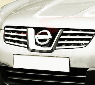 NISSAN QASHQAI 5D 2007-2010 ΔΙΑΚΟΣΜΗΤΙΚΕΣ ΓΡΥΛΛΙΕΣ ΜΑΣΚΑΣ ΕΜΠΡΟΣ ΧΡΩΜΙΟΥ 8ΤΕΜ.