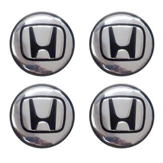 HONDA ΤΑΠΕΣ ΚΕΝΤΡΟΥ ΖΑΝΤΑΣ ΧΡΩΜΙΟ/ΜΑΥΡΟ ΚΟΥΜΠΩΤΕΣ (ΕΣΩΤΕΡ. 56mm ΚΑΙ ΕΞΩΤΕΡ. 58mm) 4ΤΕΜ.