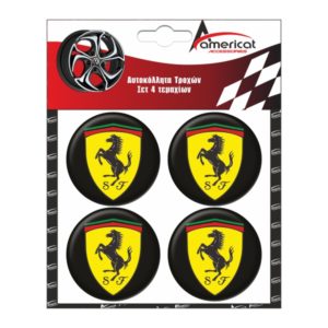 FERRARI ΑΥΤΟΚΟΛΛΗΤΑ ΖΑΝΤΩΝ  ΜΑΥΡΑ ΣΜΑΛΤΟΥ 6 cm – 4 ΤΕΜ.