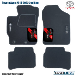 Toyota Aygo 2014-2022 Πατάκια Αυτοκινήτου Μαρκέ μοκέτα Eco-Line 4τμχ -Cardex
