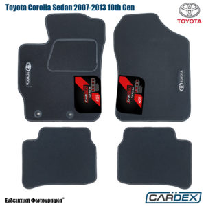 Toyota Corolla 2007-2013 Πατάκια Αυτοκινήτου Μαρκέ μοκέτα Eco-Line 4τμχ -Cardex