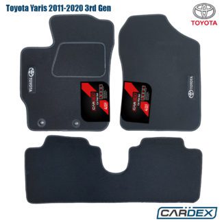 πατακια αυτοκινητου toyota yaris 2011+ μαρκε μοκετα μαυρη με κουμπωματα και λογοτυπο της ecoline - cardex