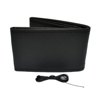 ΚΑΛΥΜΜΑ ΤΙΜΟΝΙΟΥ ΑΥΤΟΚΙΝΗΤΟΥ ΡΑΦΤΟ 38-39cm ΑΠΟ ΛΕΙΟ ΑΟΣΜΟ ΤΕΧΝΟΔΕΡΜΑ ΜΑΥΡΟ AMIO - 1 ΤΕΜ.