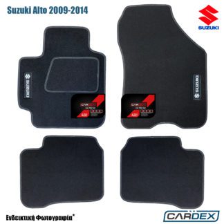 πατάκια αυτοκινήτου suzuki alto 2009+ μαυρα μαρκέ μοκέτα ecoline cardex
