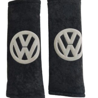 VW ΜΑΞΙΛΑΡΑΚΙΑ ΓΙΑ ΖΩΝΗ ΑΣΦΑΛΕΙΑΣ 21 X 7,5 cm ΣΕ ΜΑΥΡΟ ΧΡΩΜΑ ΜΕ ΓΚΡΙ LOGO - 2 ΤΕΜ.