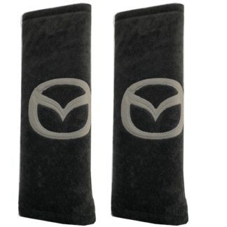 MAZDA ΜΑΞΙΛΑΡΑΚΙΑ ΓΙΑ ΖΩΝΗ ΑΣΦΑΛΕΙΑΣ 21 X 7,5 cm ΣΕ ΜΑΥΡΟ ΧΡΩΜΑ ΜΕ ΓΚΡΙ LOGO - 2 ΤΕΜ.