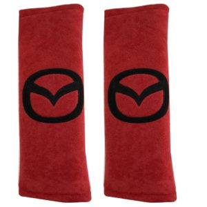 MAZDA​ ​ΜΑΞΙΛΑΡΑΚΙΑ ΓΙΑ ΖΩΝΗ ΑΣΦΑΛΕΙΑΣ 21 X 7,5 cm ΣΕ ΚΟΚΚΙΝΟ ΧΡΩΜΑ ΜΕ ΜΑΥΡΟ LOGO – 2 ΤΕΜ.