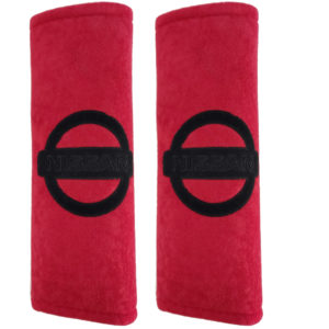 NISSAN ΜΑΞΙΛΑΡΑΚΙΑ ΓΙΑ ΖΩΝΗ ΑΣΦΑΛΕΙΑΣ 21 X 7,5 cm ΣΕ ΚΟΚΚΙΝΟ ΧΡΩΜΑ ΜΕ ΜΑΥΡΟ LOGO – 2 ΤΕΜ.