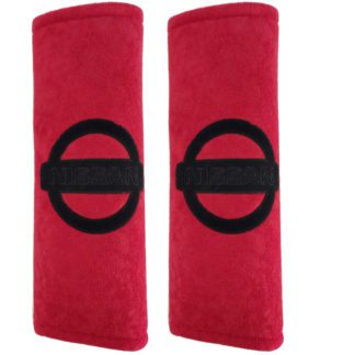 NISSAN ΜΑΞΙΛΑΡΑΚΙΑ ΓΙΑ ΖΩΝΗ ΑΣΦΑΛΕΙΑΣ 21 X 7,5 cm ΣΕ ΚΟΚΚΙΝΟ ΧΡΩΜΑ ΜΕ ΜΑΥΡΟ LOGO - 2 ΤΕΜ.