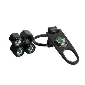 Καπάκια Βαλβίδων Αυτοκινήτου Με Μπρελόκ Skoda 5 Τεμάχια