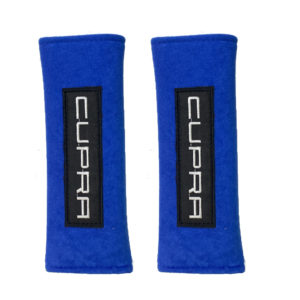 CUPRA ​ΜΑΞΙΛΑΡΑΚΙΑ ΓΙΑ ΖΩΝΗ ΑΣΦΑΛΕΙΑΣ 21 X 7,5 cm ΣΕ ΜΠΛΕ ΧΡΩΜΑ ΜΕ ΑΣΠΡΟ LOGO – 2 ΤΕΜ.